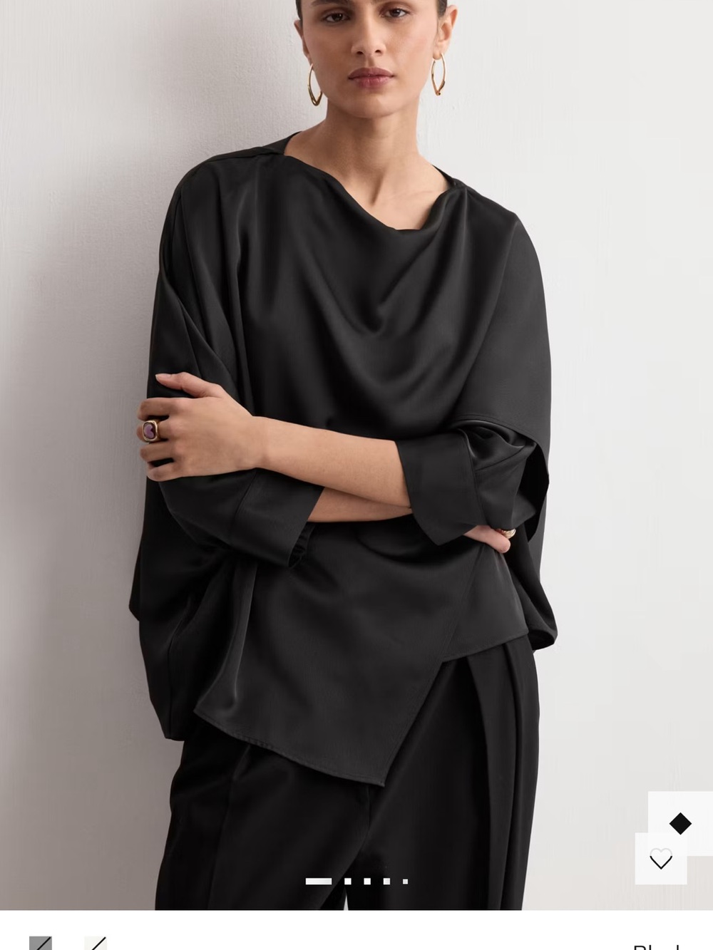 NWT Ruched satin blouse - Picture 6 of 6